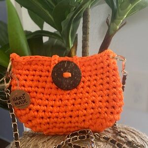 Handmade Orange Crochet Bag